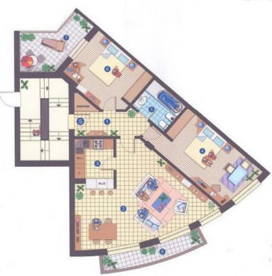 plan of the apartment at Varandas de Santo Antonio, São Martinho do Porto