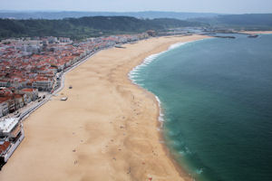 A modern town and beach of Nazare Costa Prata