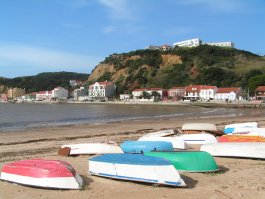 A view back towards the apartment from the beach of São Martinho do Porto